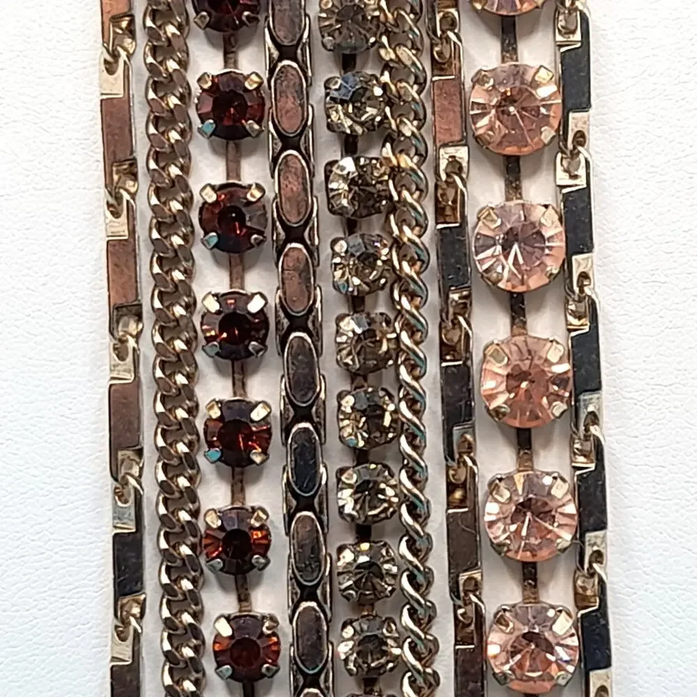 Rhinestone Chain Fringe Tassel Necklace, Made in Vietnam, 20